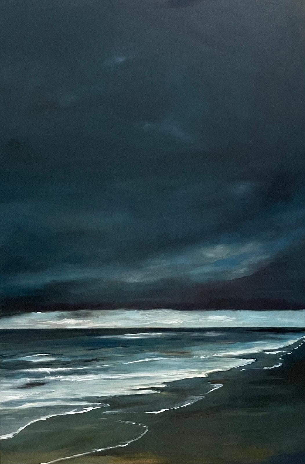7:32 p.m., Oil on canvas, 24 × 36 in — painting by Michele Zuzalek