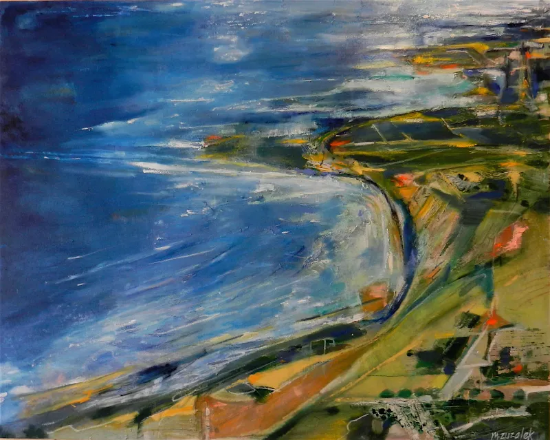 Above Rincon, Oil on canvas, 30 × 40 in — painting by Michele Zuzalek