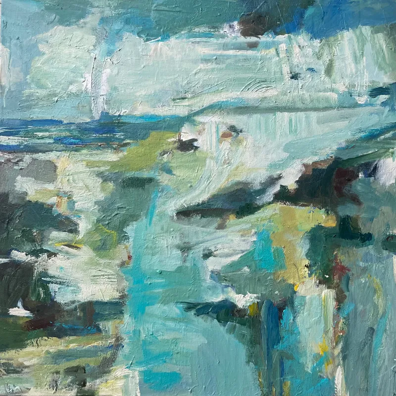 Every Moment New, 24 × 24 in Giclee Print on canvas; 30 × 30 in Giclee Print on canvas — painting by Michele Zuzalek