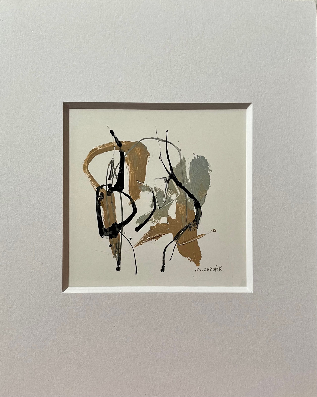All That Jazz, 4.5 × 4.5 in mixed media on board; Fits into a standard 8 × 10 in frame — work by Michele Zuzalek