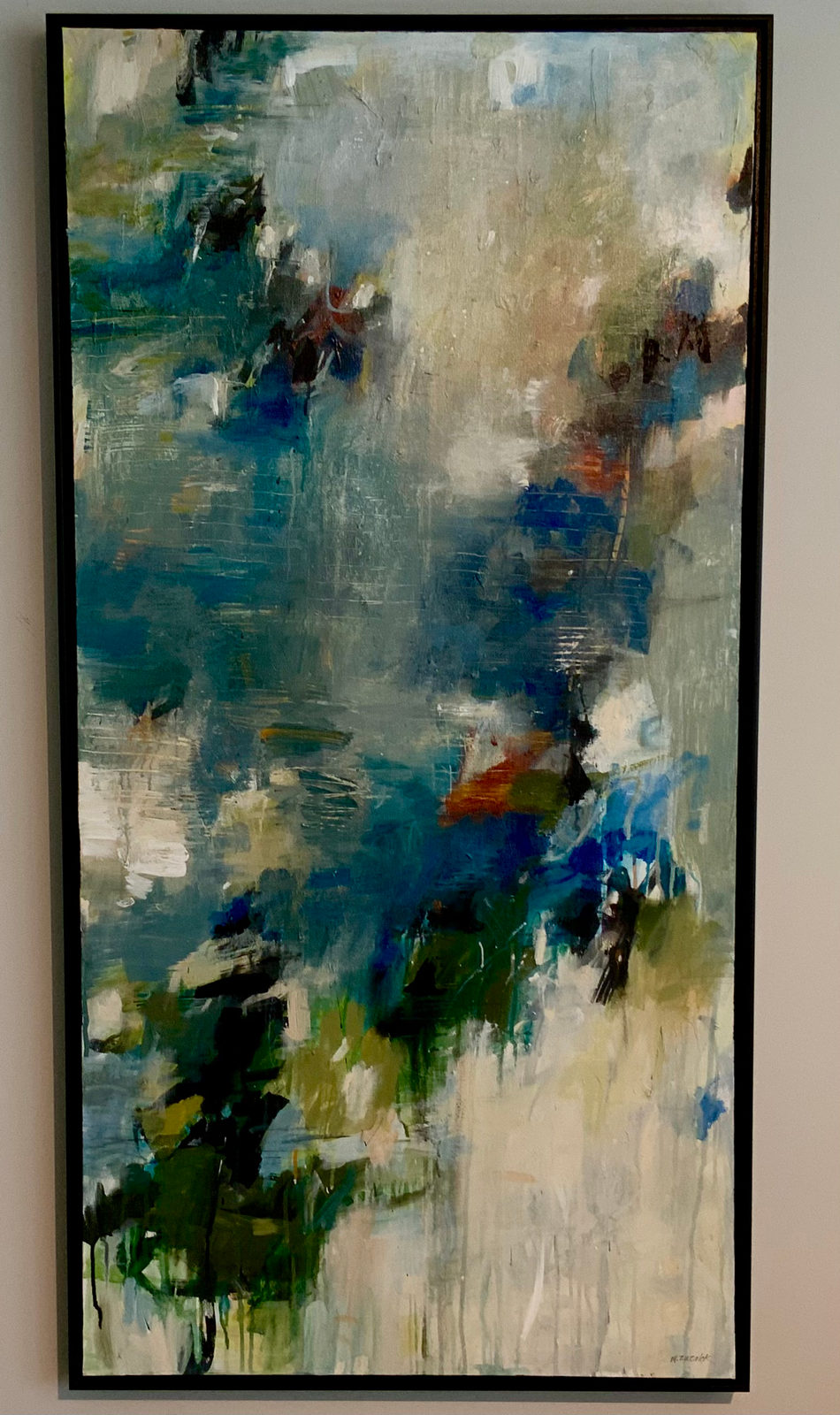 Ambedo, Mixed media on canvas, 24 × 48 in — painting by Michele Zuzalek