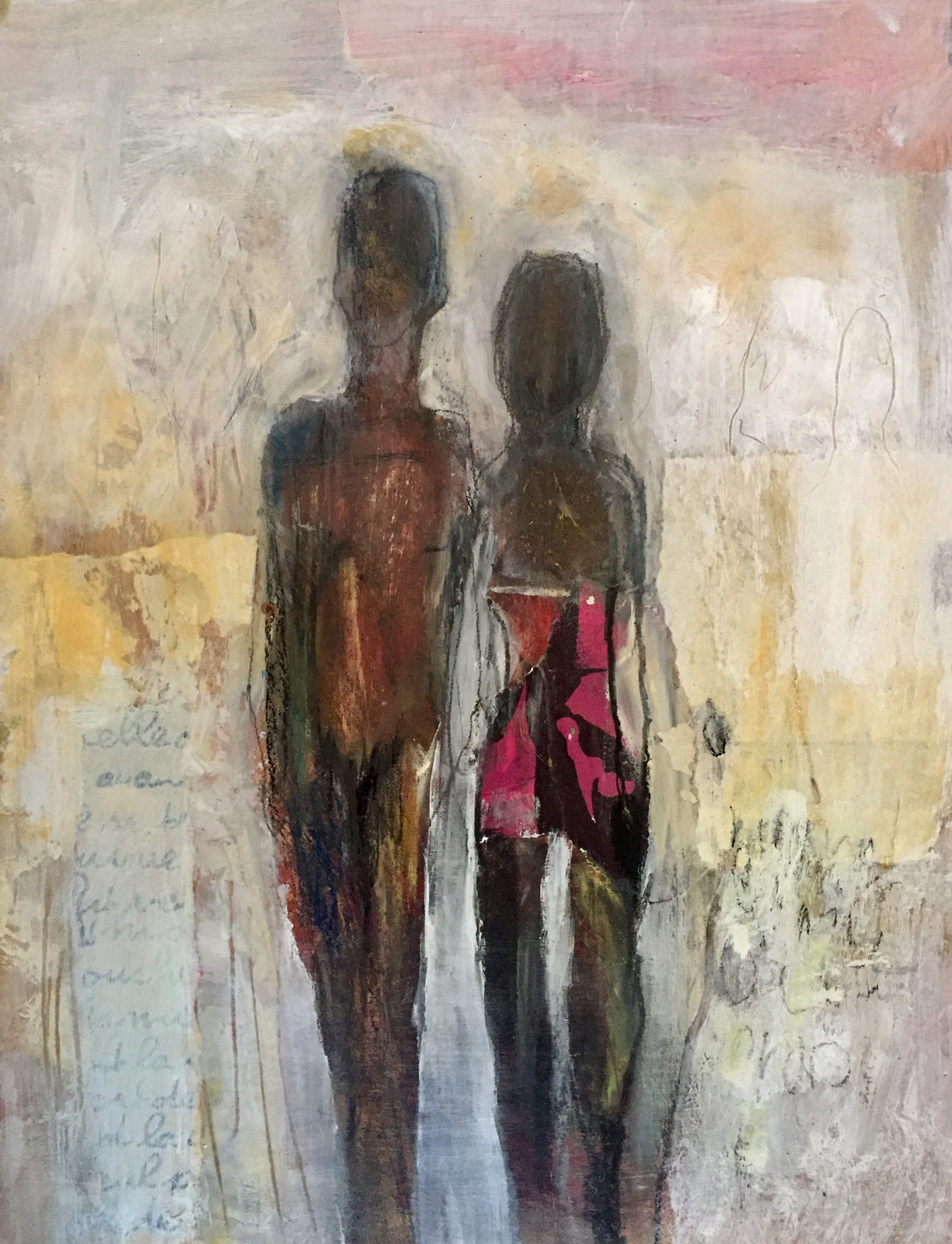 But You Said, Mixed media on panel, 11 × 14 in — work by Michele Zuzalek