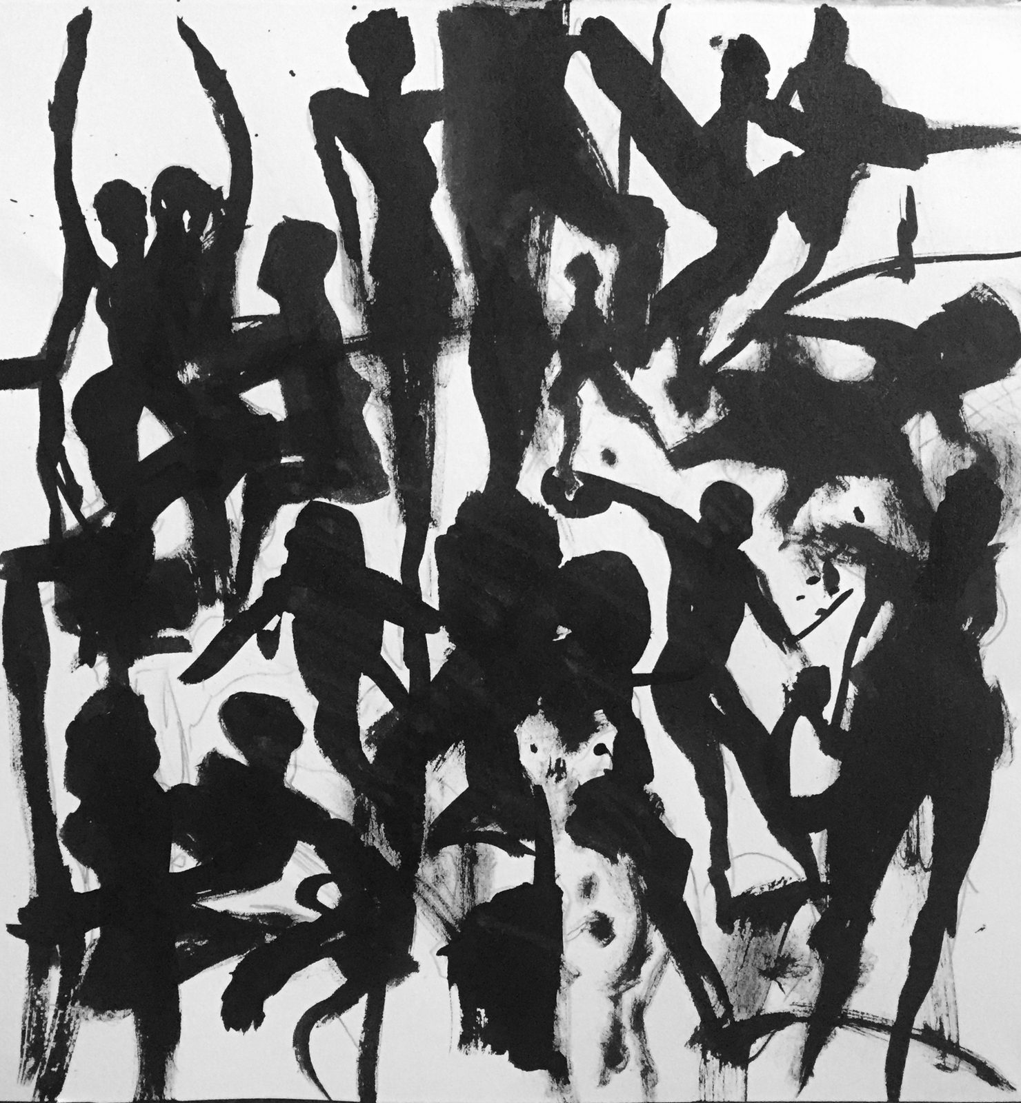 Become Your Chorus, Framed size, ink on paper, 19 × 19 in — work by Michele Zuzalek