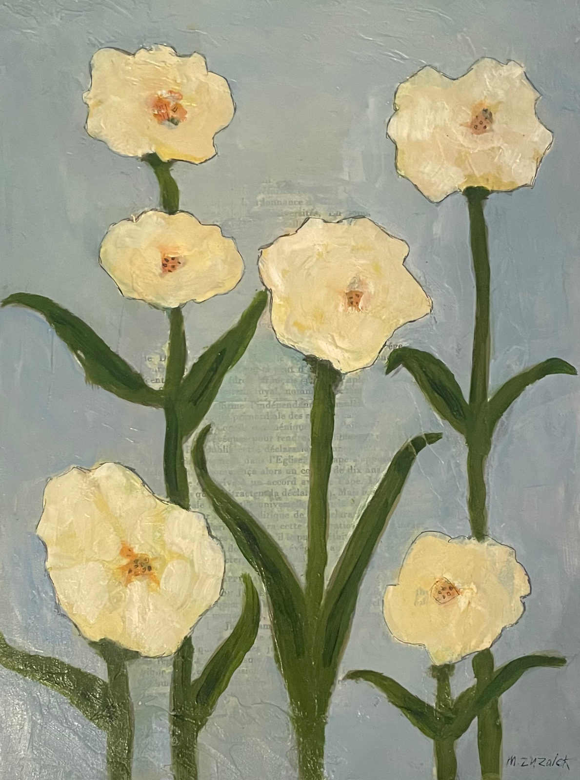 Études Botaniques #16, Oil on panel, 11 × 14 in — work by Michele Zuzalek