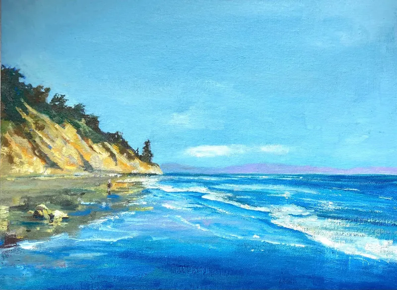 Hendrey's Beach Day — painting by Michele Zuzalek