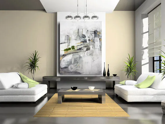 A Michele Zuzalek painting shown in a furnished room