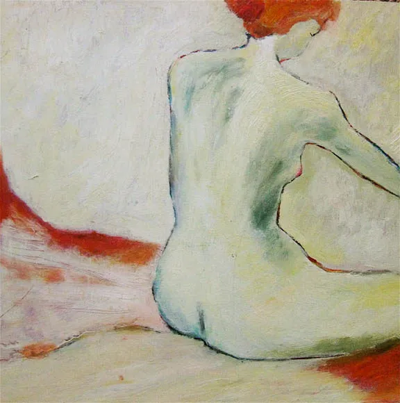 Redhead on Bed — work by Michele Zuzalek